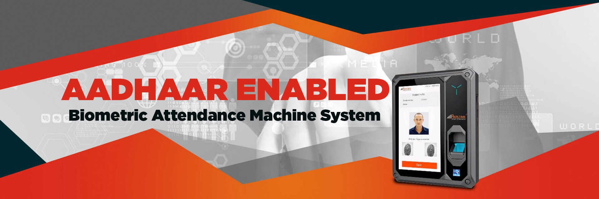 realtime adharbase biometric attendance machine